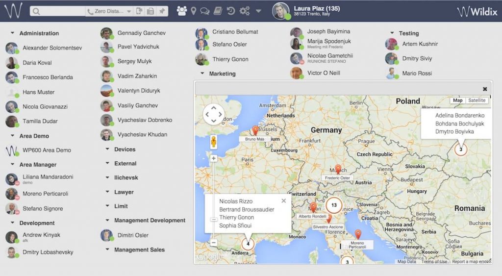 Wildix Collaboration - Users Map